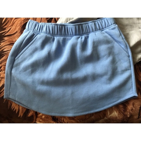 Wild Fable Short Skirt SzM Fleecy Wide Elastic Waist Curved Hem Pocket NWT Cute - Picture 7 of 9